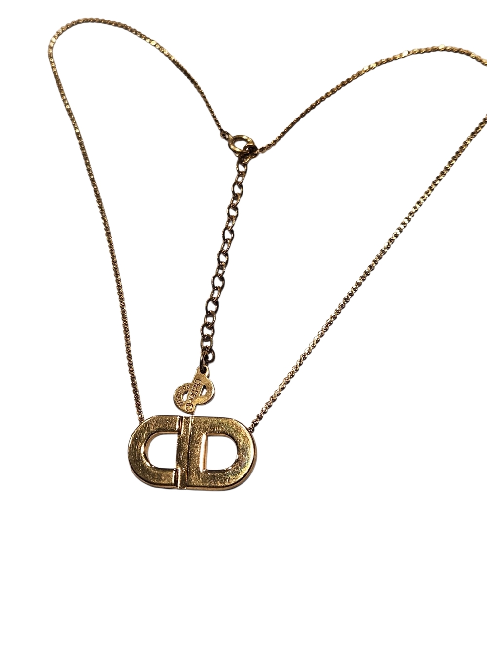Vintage Dior Necklace Gold Tone 'CD' Logo Choker Christian Dior Germany - Picture 3 of 16